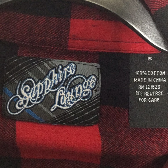 Men’s sapphire lounge plaid flannel shirt - Picture 6 of 8